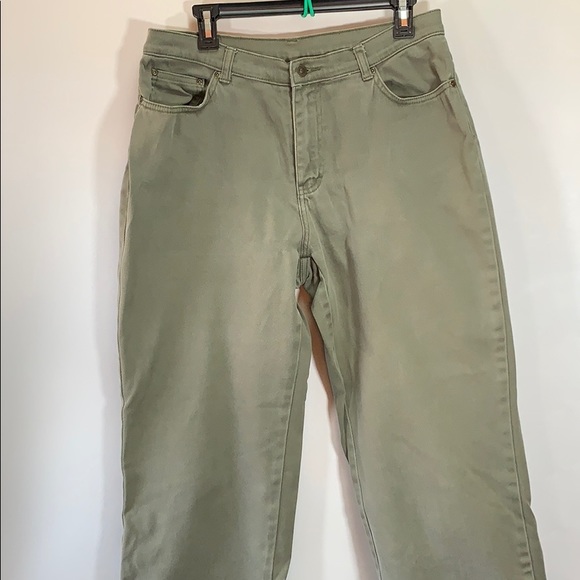 Cotton Spandex Straight Leg Army Green 